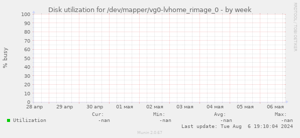 Disk utilization for /dev/mapper/vg0-lvhome_rimage_0